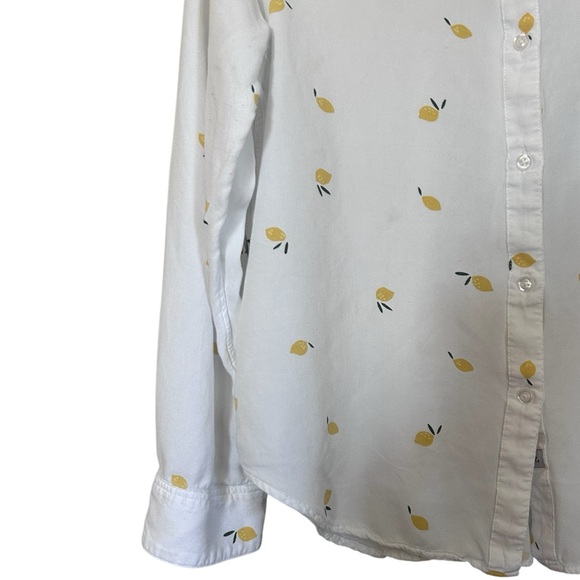 RAILS - Rosci Citron Lemon Print Rayon Button Front Shirt Medium - Picture 2 of 10